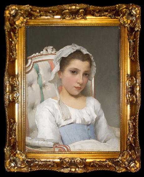 framed  Hugo Salmson Portrait of a young girl, ta009-2